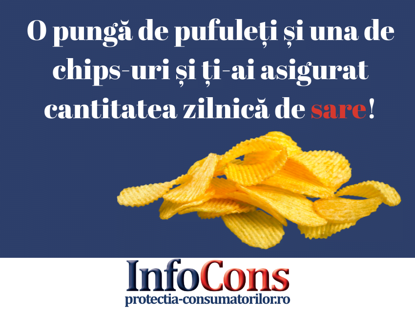 O pungă de pufuleți și una de chips-uri și ți-ai asigurat cantitatea zilnică de sare!