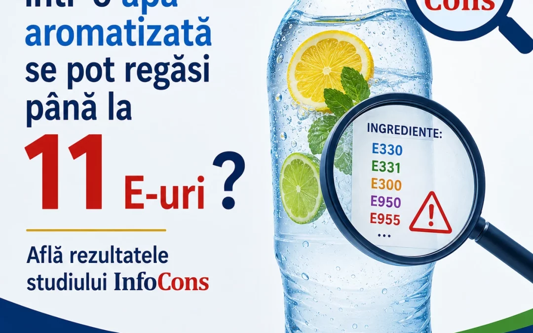 Ai crede că într-o apă aromatizată se pot regăsi până la 11 E-uri ? Află rezultatele studiului InfoCons