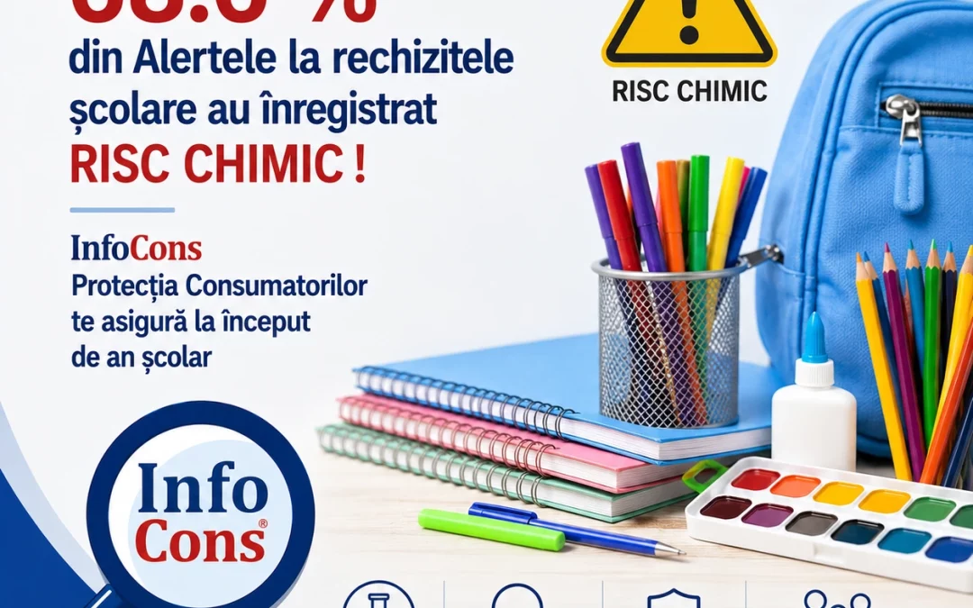 Atenție, părinți ! 68.6 % din Alertele la rechizitele școlare au înregistrat RISC CHIMIC ! InfoCons Protecția Consumatorilor te asigură la început de an școlar